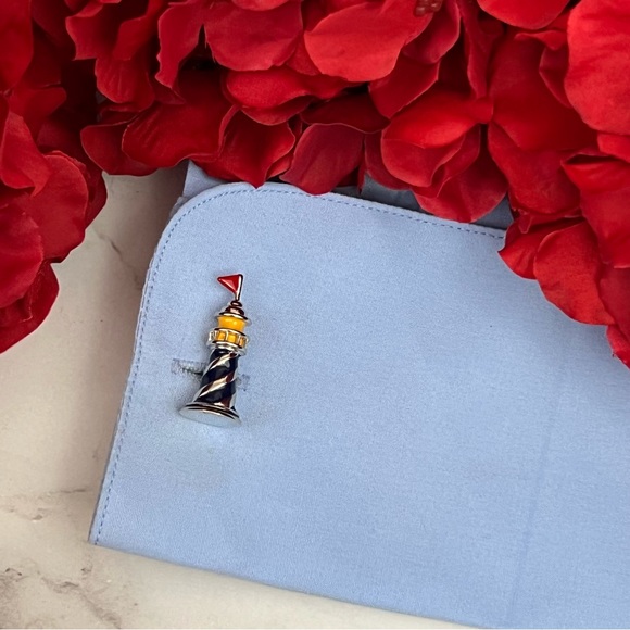 Handsome Blue and Silver 3D Lighthouse Cufflinks - Picture 12 of 16